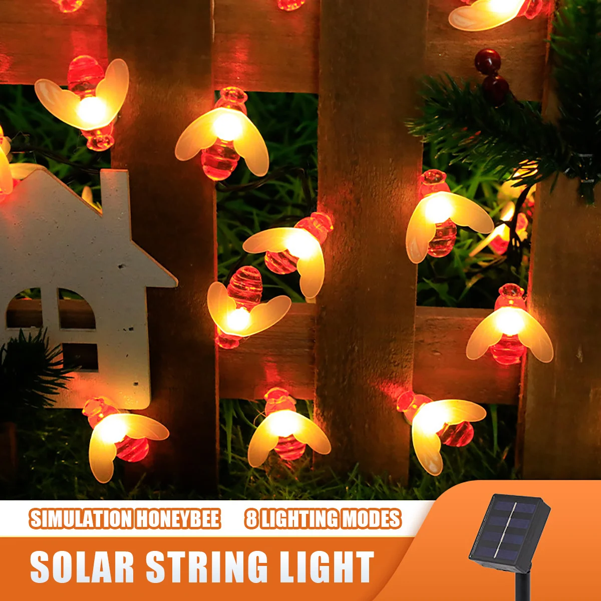 

Solar Lights Outdoor Waterproof Cute Bee String Light Navidad Christmas Decoration Firefly Garden Lawn Lamp for Holiday Gift