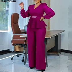 Two 2 Piece Pant Sets Women Outfit Summer Clothes African Dresses for Women 2025 Office Lady Matching Set Dames Africa Clothing
