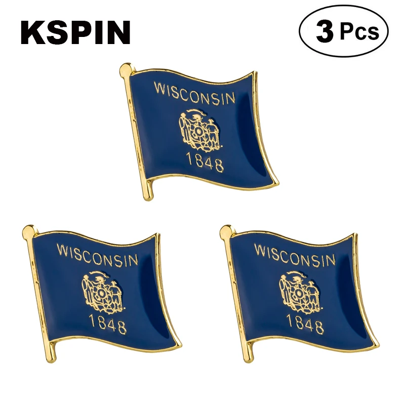 U.S.A Wisconsin Lapel Pin Brooches Pins Flag badge Brooch Badges