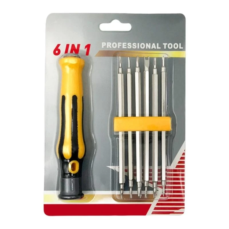 

6 in 1 Strong Double Ended Screwdriver for Electronics and Furniture Assembly Phone Camera Repair Tools