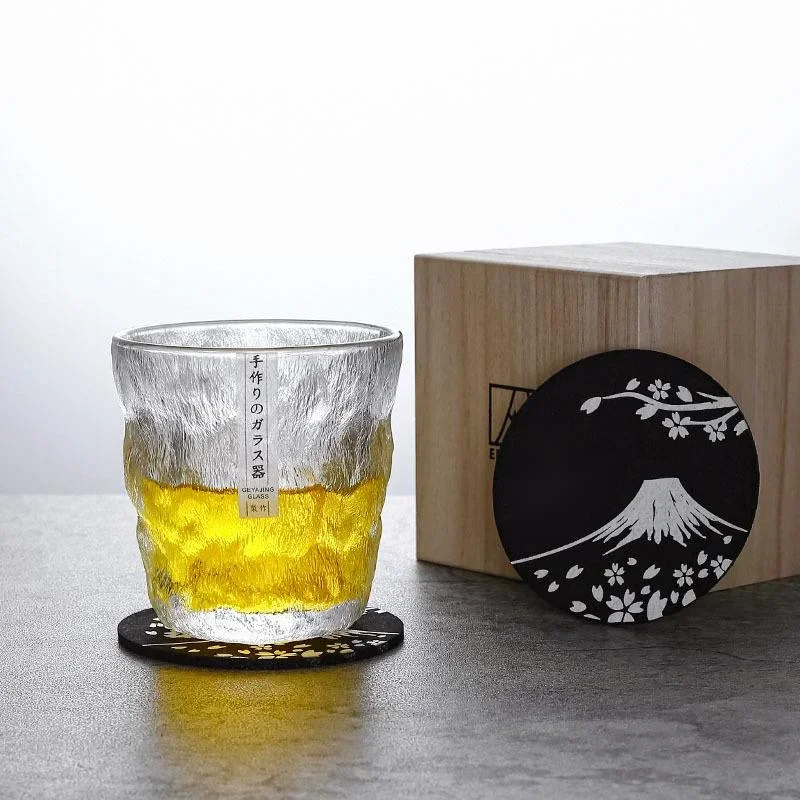 Glacier Whiskey Glass Gift Box Old-fashioned Crystal Wine Cup Retro Chivas Rock Tumbler Snifter Japan Whisky Glasses For Testing