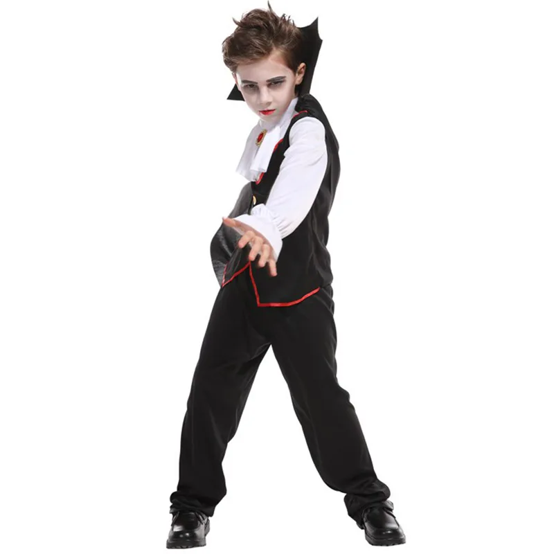 Bambini bambino spaventoso gotico ragazzi costumi da vampiro Halloween Purim Carnival Roleplay orribile Party Dress Up