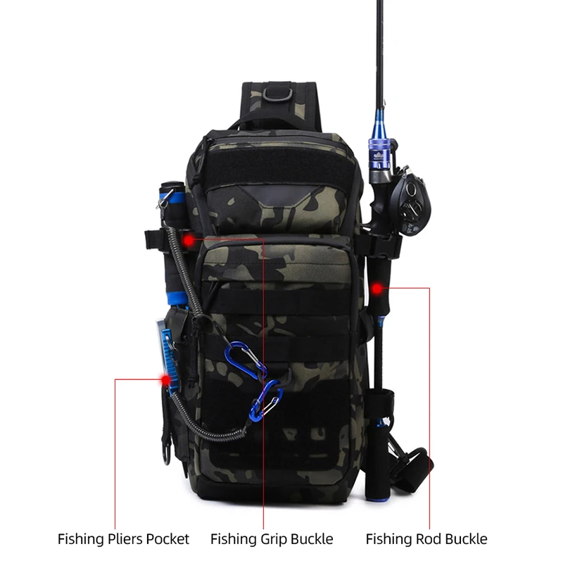 Imagem -02 - Tactical Hook And Loop Fastener Sling Bolsa Fishing Lure Bolsa Mochila de Cintura Molle Fanny Pack Esporte ao ar Livre Camping Caminhadas