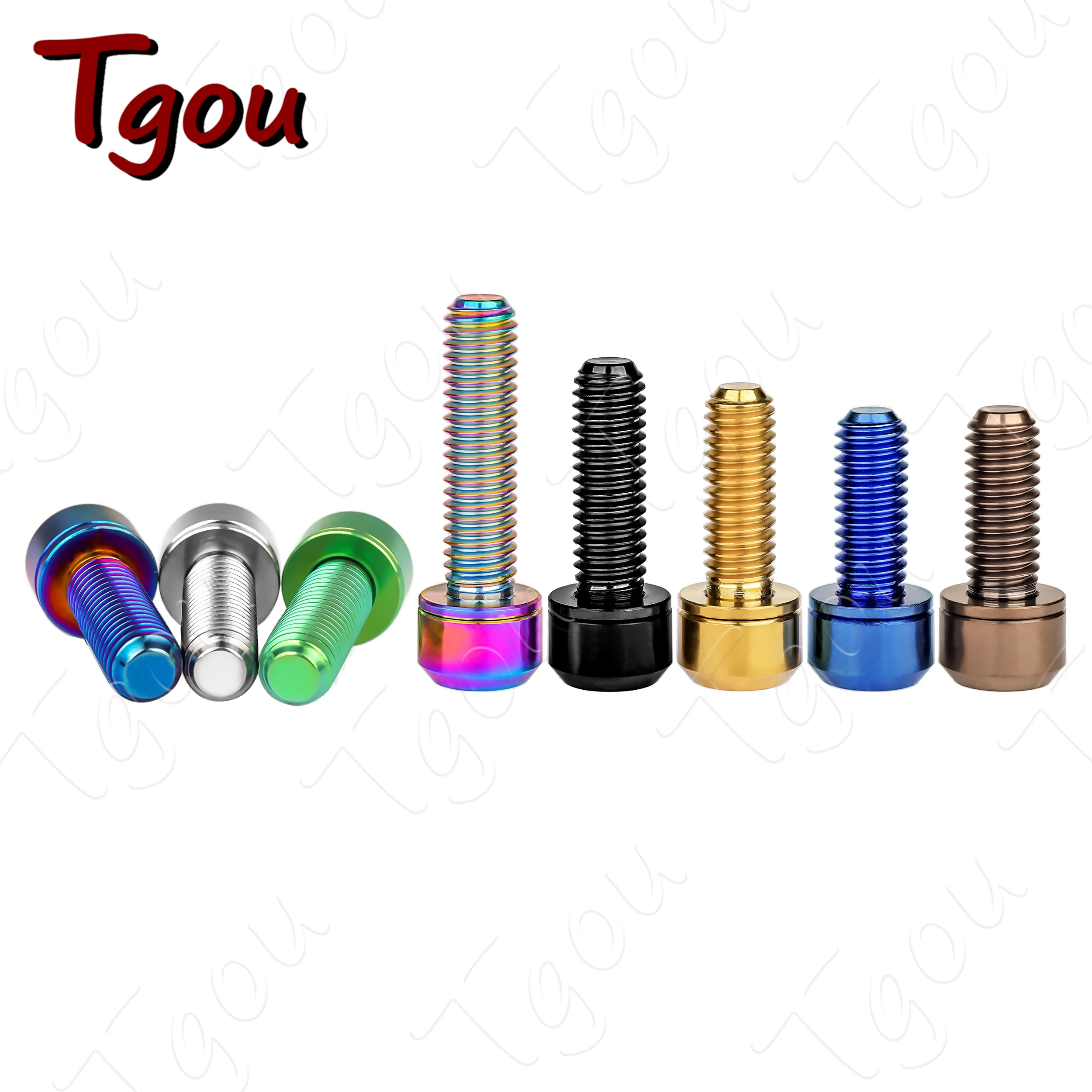 Tgou Titanium Bolt M6x16/18/20/25/30/35mm Hex Head with Washer Screw for Bicycle Disc Brake Stem Clamp