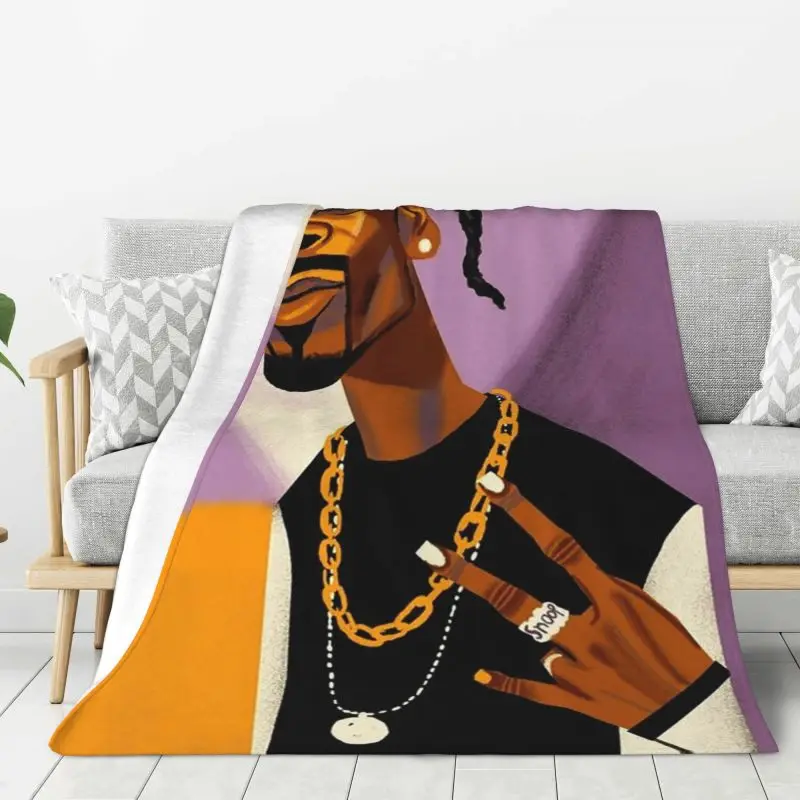 

Custom Snoop Dogg Blanket Soft Fleece Spring Autumn Warm Flannel Music Rapper Throw Blankets for Sofa Car Bedding Bedspread