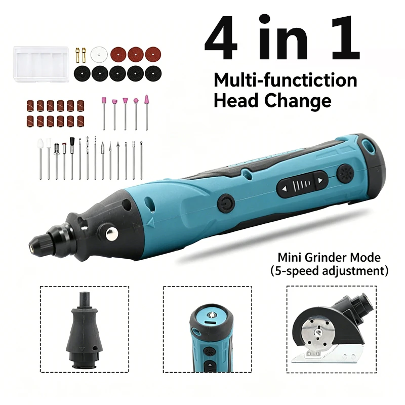 5-speed Adjustable Rechargeable 4 IN1 Cordless Mini Power Tool Multi-functional Electric…