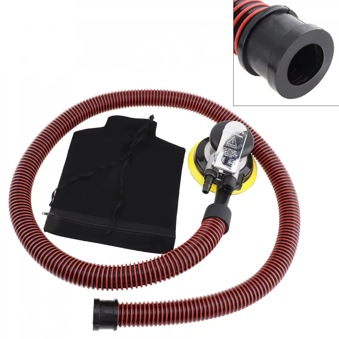 5" Pneumatic 12000RPM Vacuuming with 1.5m Air Tube 6Hole Sanding Pad Grinder Vacuum Sander Machine for Polishing and Sanding