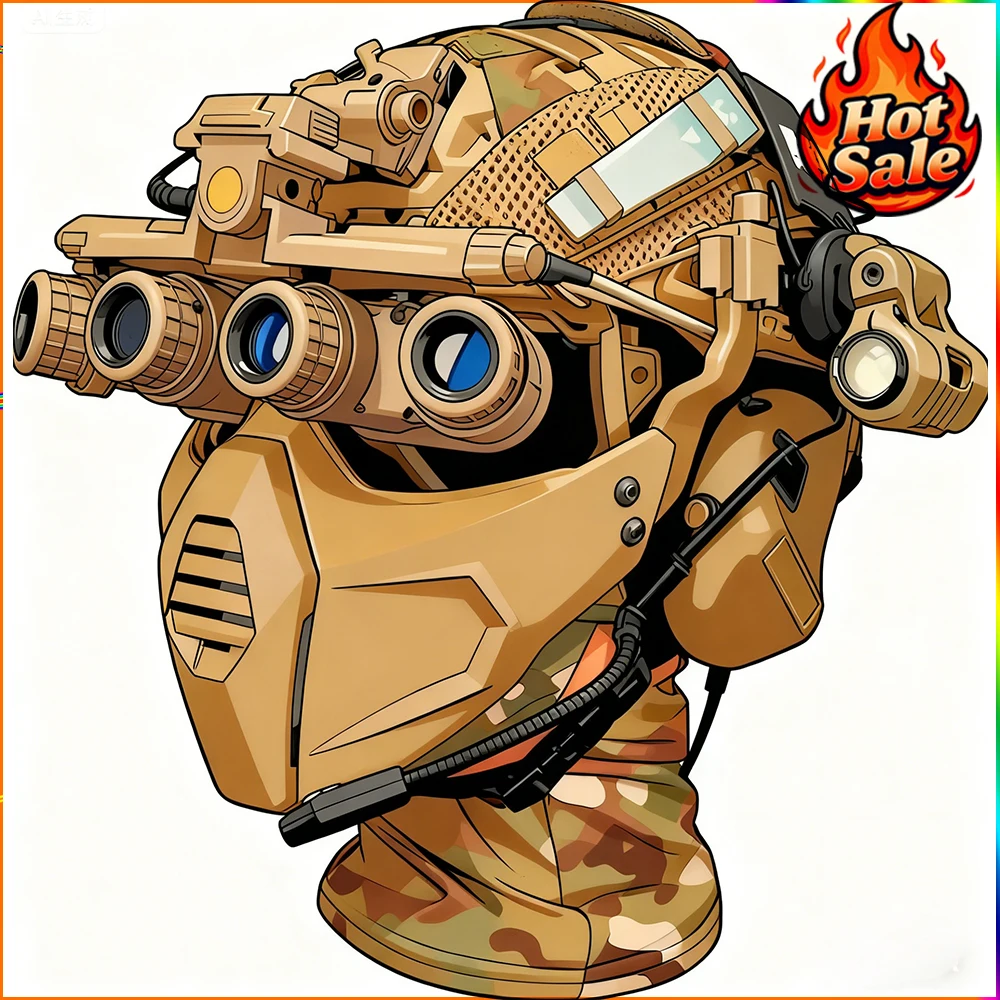 

FANDAO Tactical Fast Night Helmet Mask Set Wargame Cosplay Gear Military Airsoft Goggles Ghost Recon Costume NVG Helmet Prop