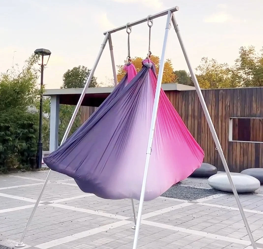 6-Meter-Aerial-Yoga-Hängemattenstoff: Bunter Premium-Aerial-Seidenstoff, Aerial-Yoga-Schaukel (kein Zubehör)