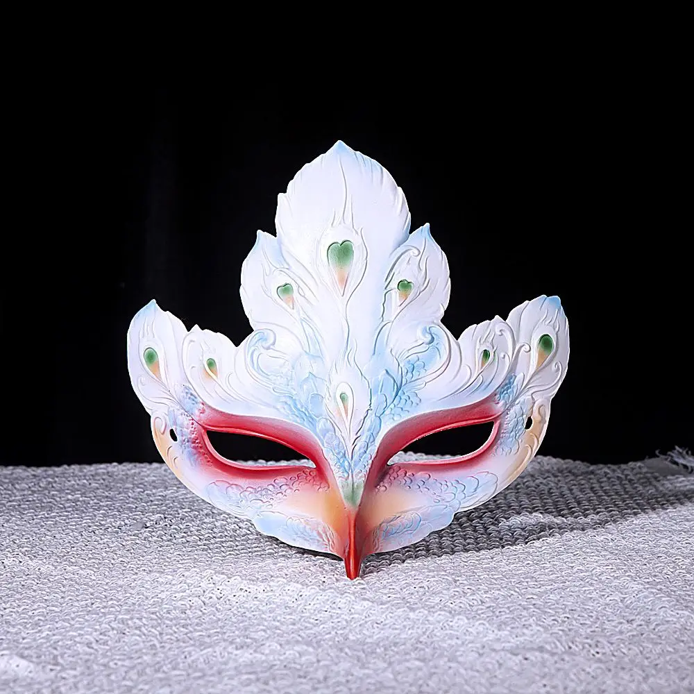 Masque demi-visage peint à la main de luxe haut de gamme, robe de danse de fête, accessoires Hanfu de Style ancien, cadeaux d'halloween Cosplay pour femmes