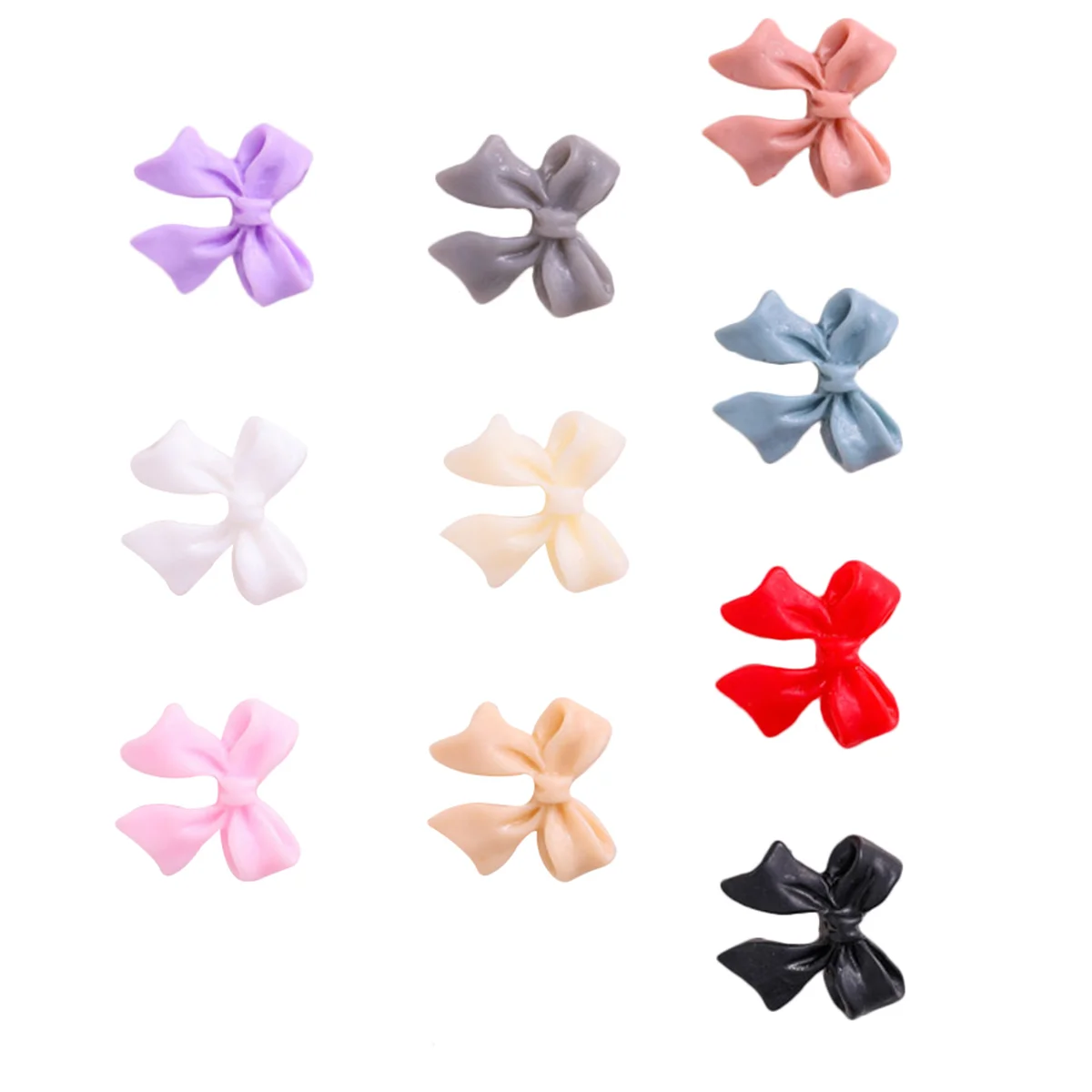 100 Pcs Mini Bow Charms Nail Accessories Stickers for Flat Back Cabochons Applique Epoxy Resin