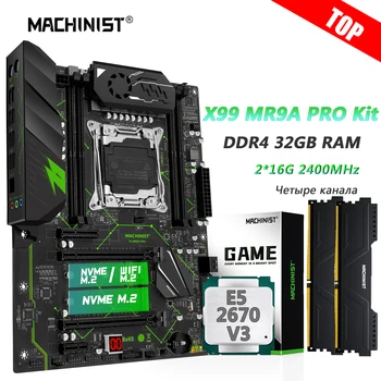 MACHINIST X99 Combo scheda madre MR9A PRO LGA 2011-3 Xeon Kit E5 2670 V3 CPU DDR4 RAM 2*16GB 2400MHz memoria SSD NVME M.2 USB 3.0