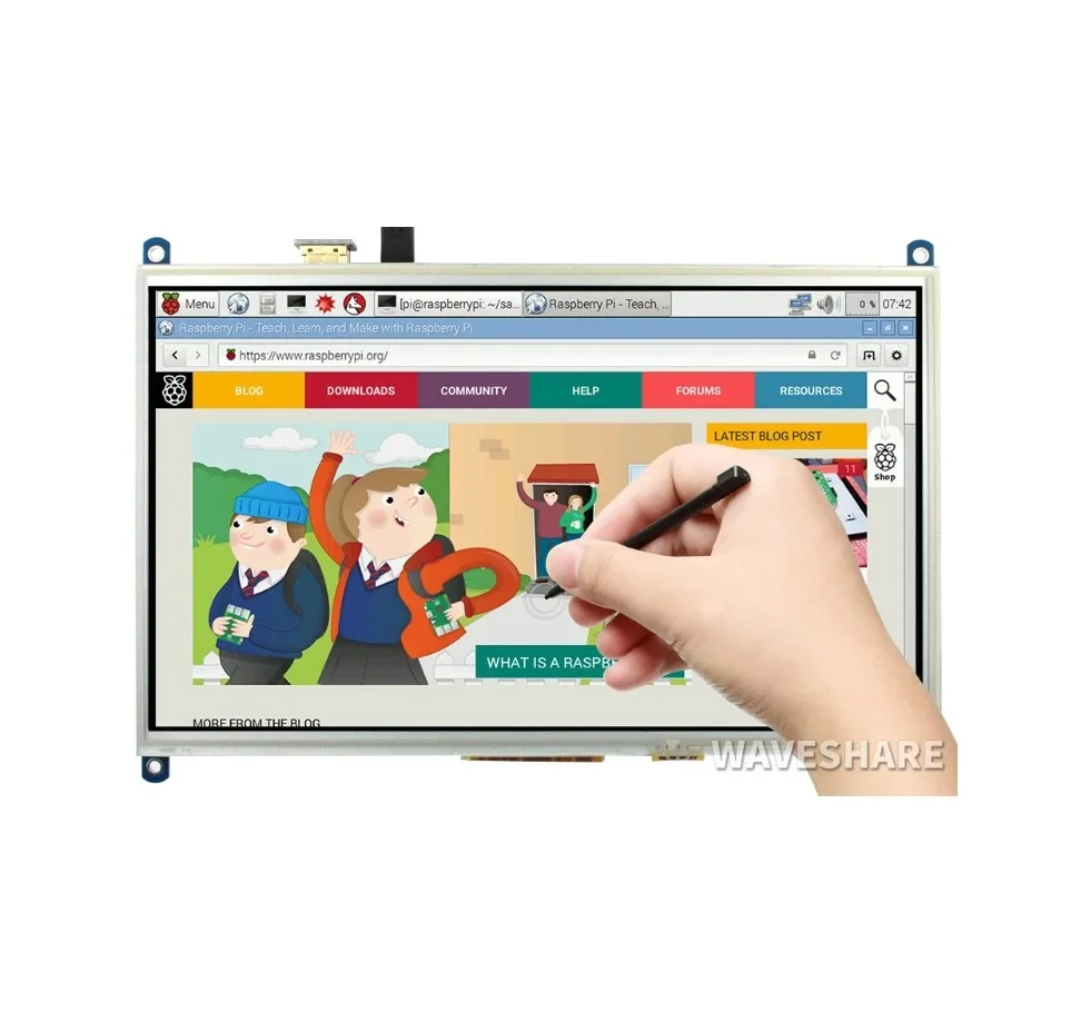 Waveshare Raspberry Pi Display 10.1inch HDM LCD Monitor Resistive Touch Screen 1024*600 Resolution Display Waveshare