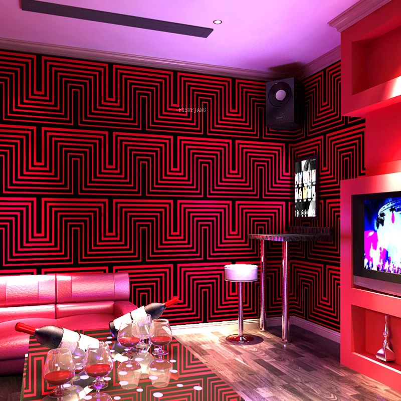 KTV Theme Box Wallpaper Golden 3D Corridor Flash Background Wall Bar Wall Cloth Bedroom Living Room Home Decoration Wall Sticker