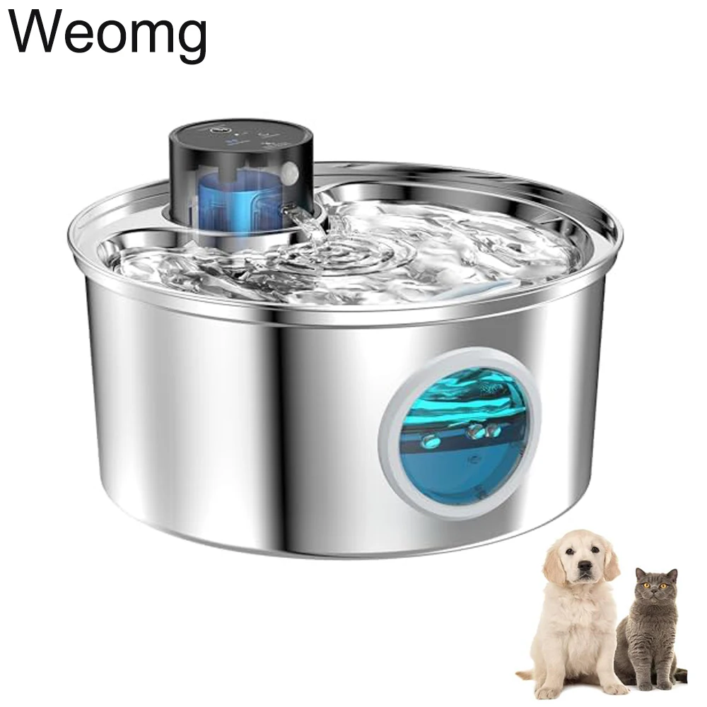 

3L Stainless Steel Wireless Recharging Sensor Cat Water Fountain Auto Drinking Fountain For Cats Dog Drinker Pet Dispenser Bowl