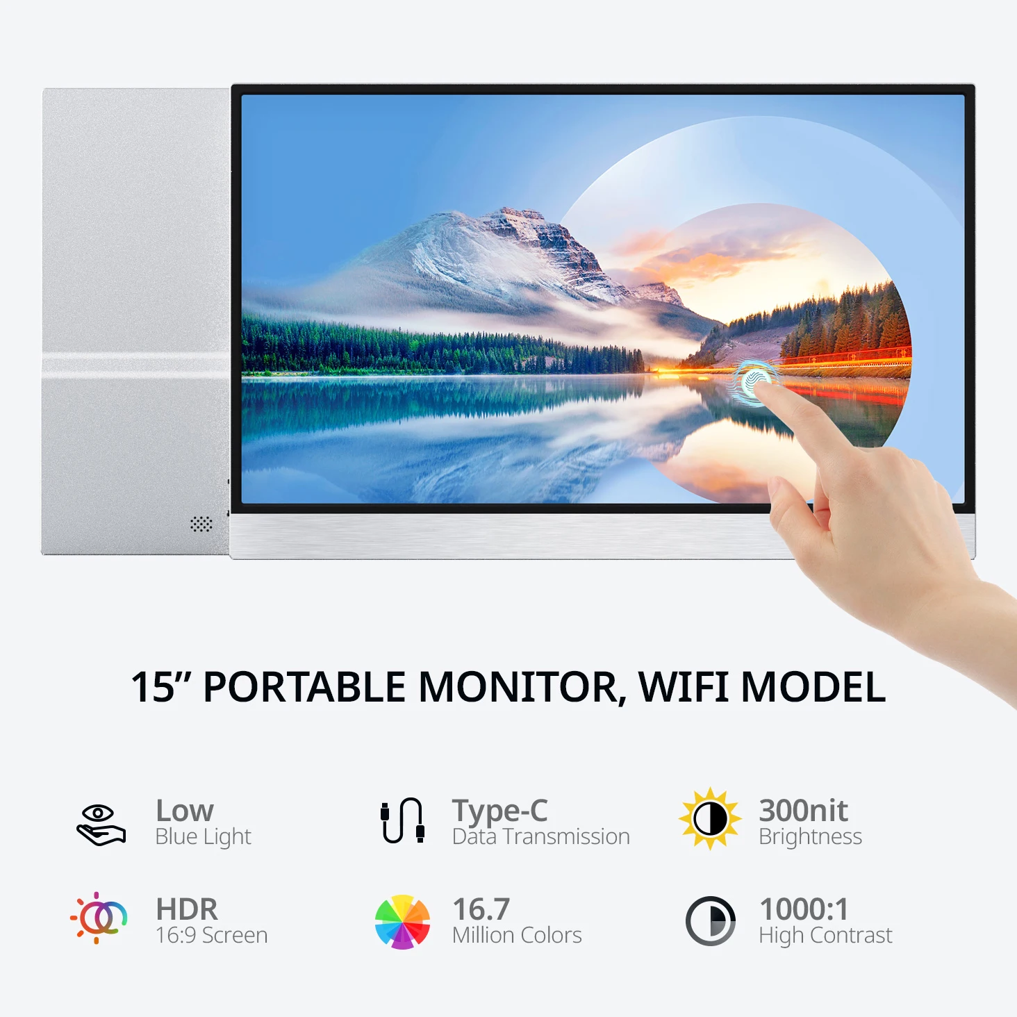 شاشة تعمل باللمس محمولة FHD ، شاشة تعمل باللمس ، x ، p ، SRGB مناسبة لأجهزة Macbook ، الهاتف ، الكمبيوتر المحمول ، XBox ، الكمبيوتر الشخصي ، PS4 ، 5 ، السفر ، الألعاب المكتبية