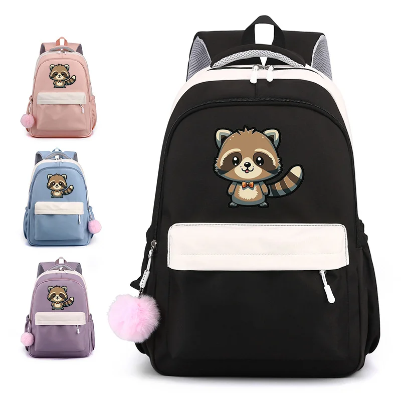 Cute Cartoon Brown Bear Pattern Backpack Boys Girls Cute Backpack School Large Capacity Backpacks High Quality Zipper Backpacks