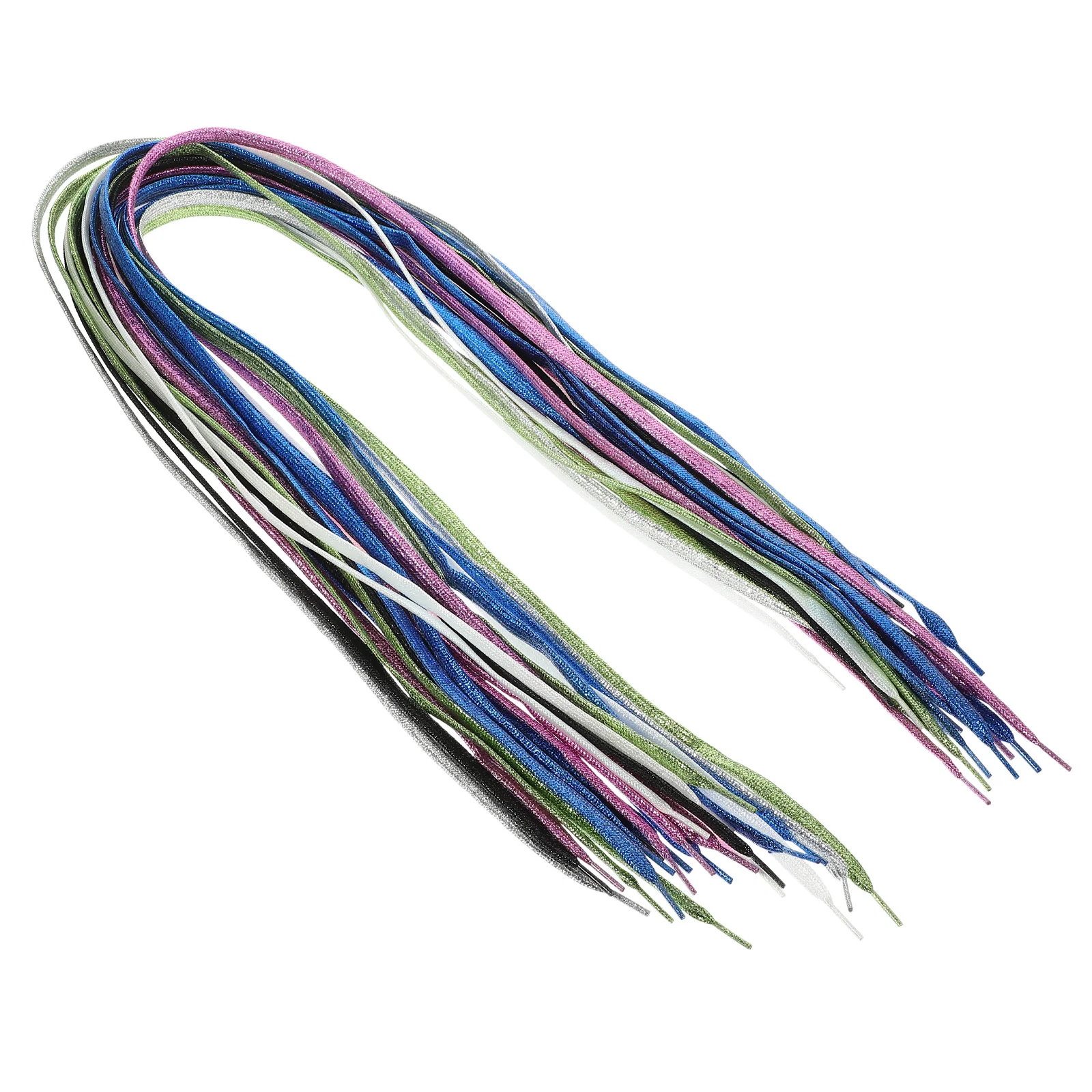16 paia di lacci piatti glitter metallici lucidi perlati colorati durevoli lacci per scarpe da ginnastica di ricambio per tela giovanile da donna