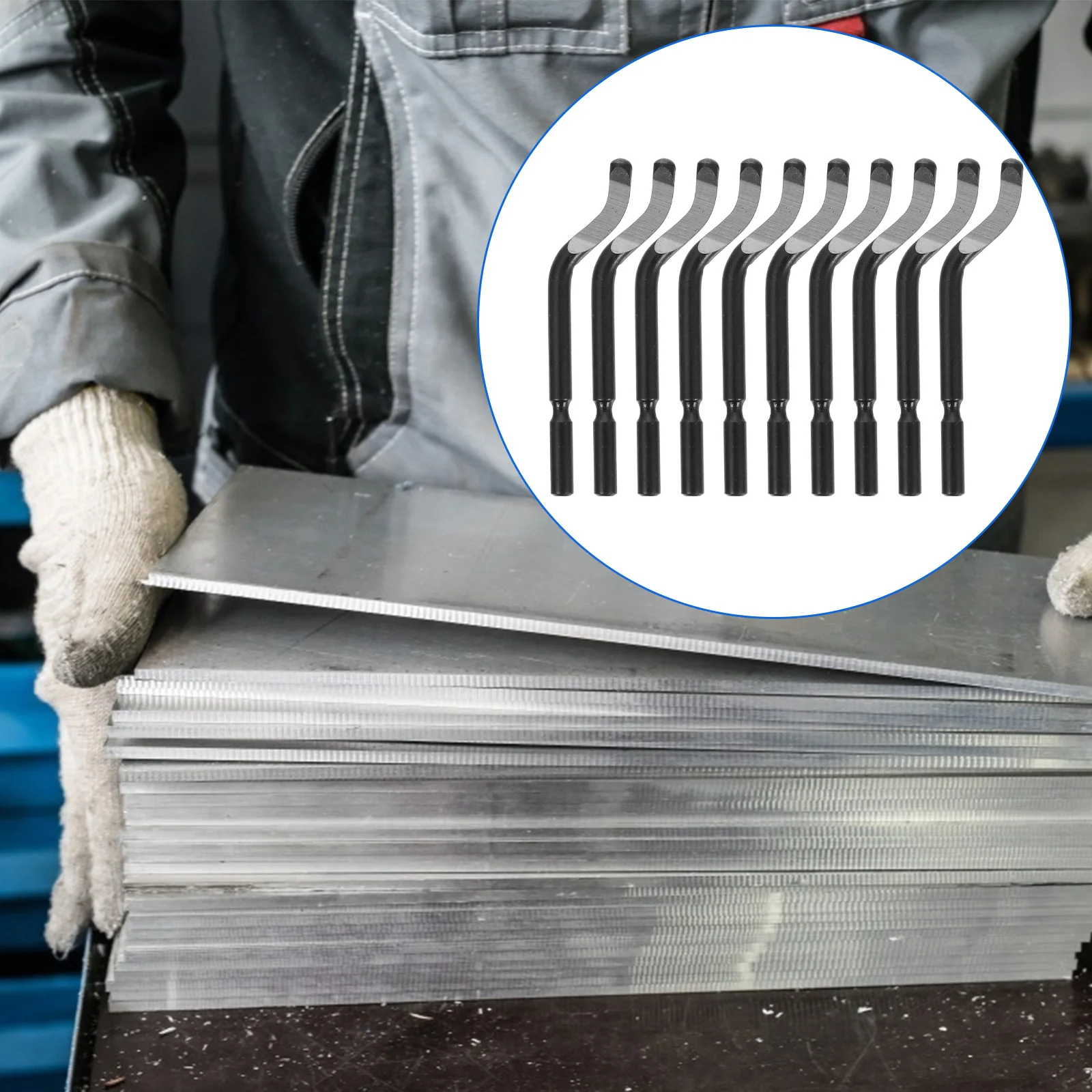 

10pcs Trimming Deburring Tool Tool Stainless Steel Scraper Stainless Steel Blades Chamfering Milling Tools