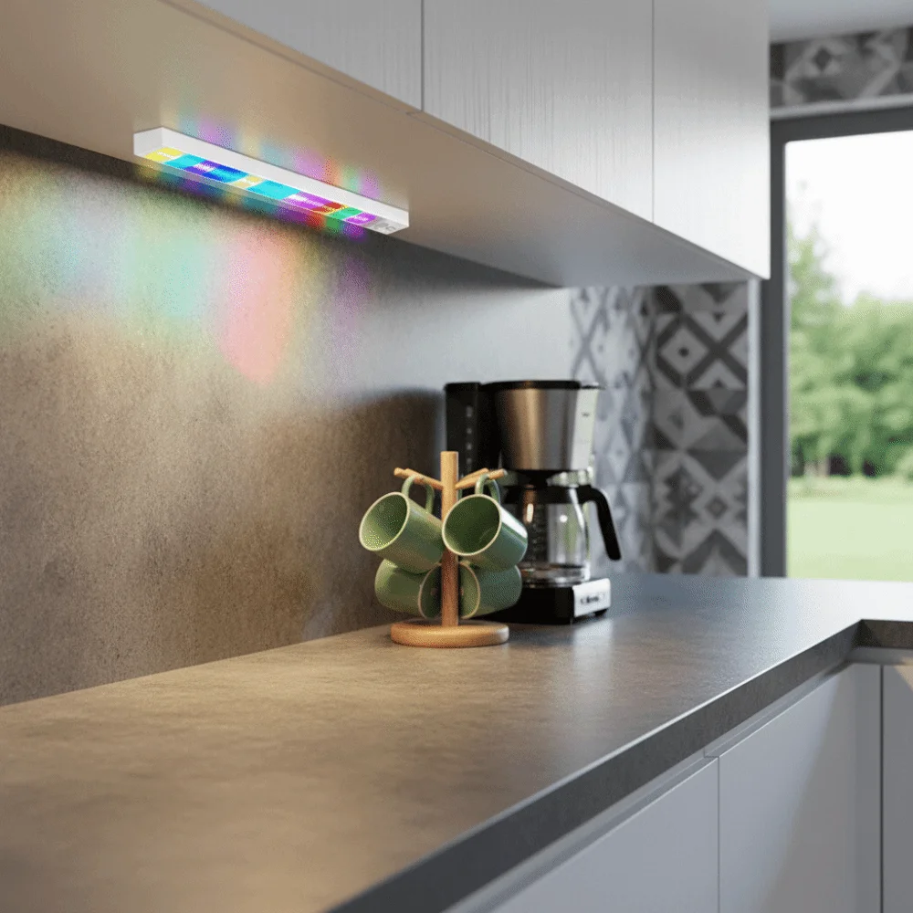 

Красочная градиентная хроматическая лампа для шкафа с инфракрасным магнитным креплением, функцией зарядки и RGB-подсветкой, стильный дизайн