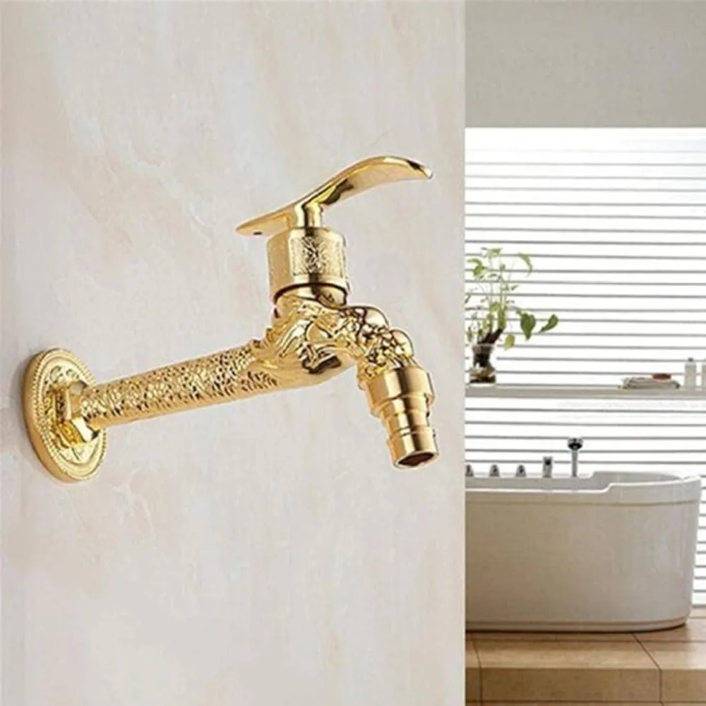 

Anituqe Bronze Washing Machine Crane Decorative Outdoor Faucet , Vintage Garden Bibcock Tap Wall Mounted Mop Brass WF