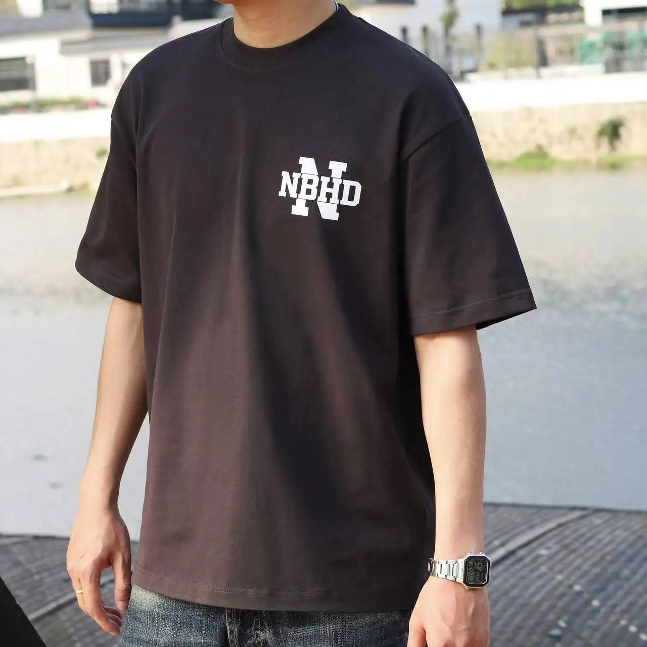 

New NBHD Printed Trendy Brand Summer American Cotton Round Neck Short-sleeved T-shirt Loose and Comfortable Men's T-shirt Top