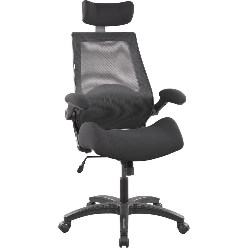 كرسي مكتب كمبيوتر شبكي مريح عالي الظهر بوزن 400 رطل مع أذرع قابلة للتعديل فائقة النعومة ومقعد رغوي مصبوب لدعم قطني #1