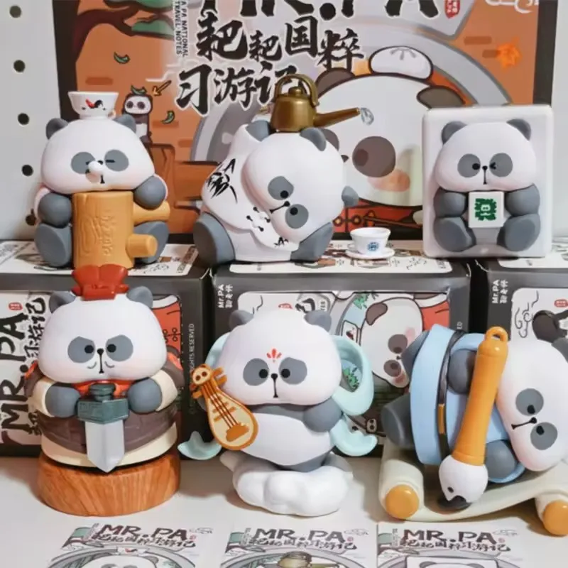 

Mr.Pa National Essence Travel Notes Series Blind Box Cute Panda Mystery Box Toys Guess Bag Cute Anime Figure Doll Desktop Toys