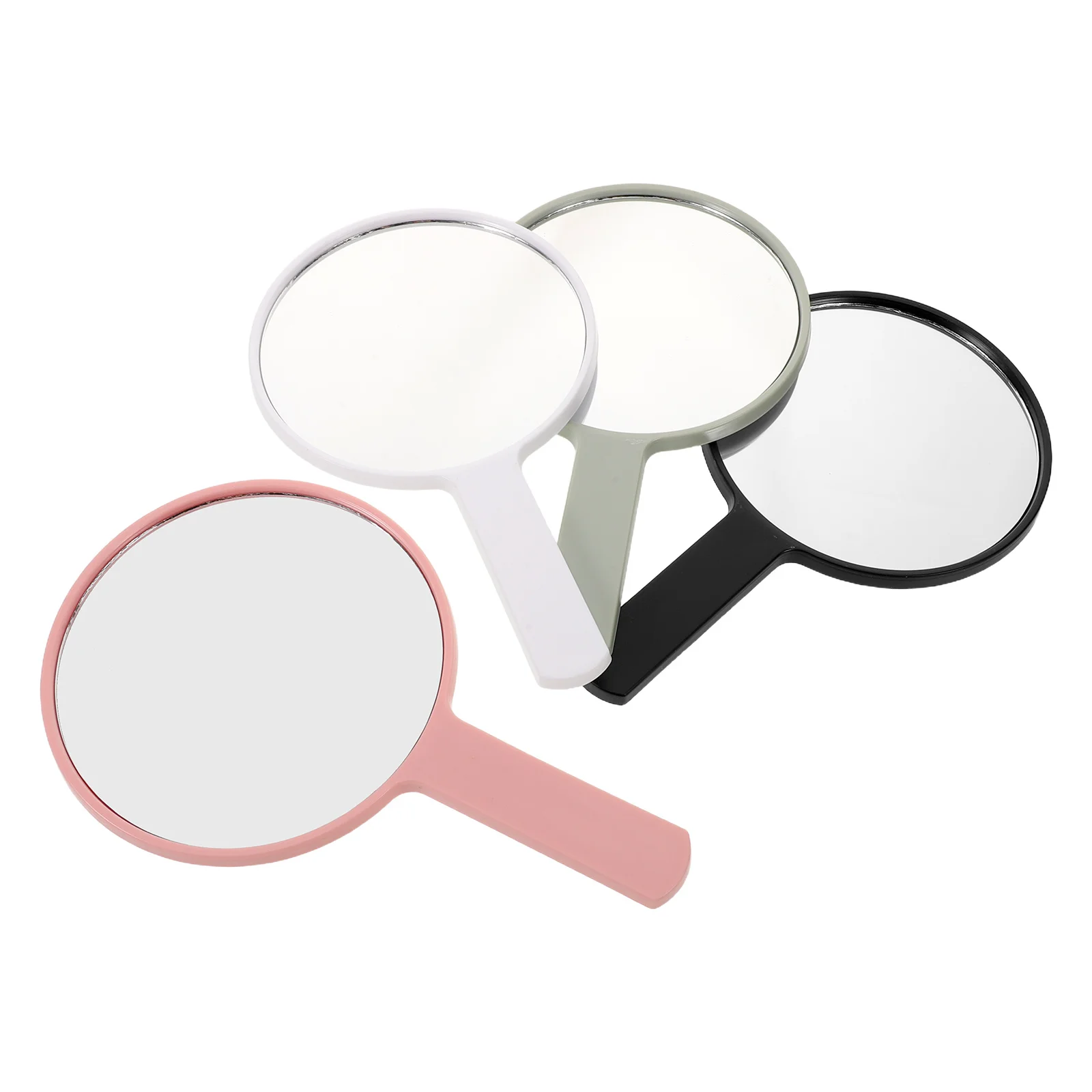 4pcs Anti-Fog Makeup Mirror Round Handheld Portable Compact Travel Mirror For Lightweight Personal Use Handled Vanity Face