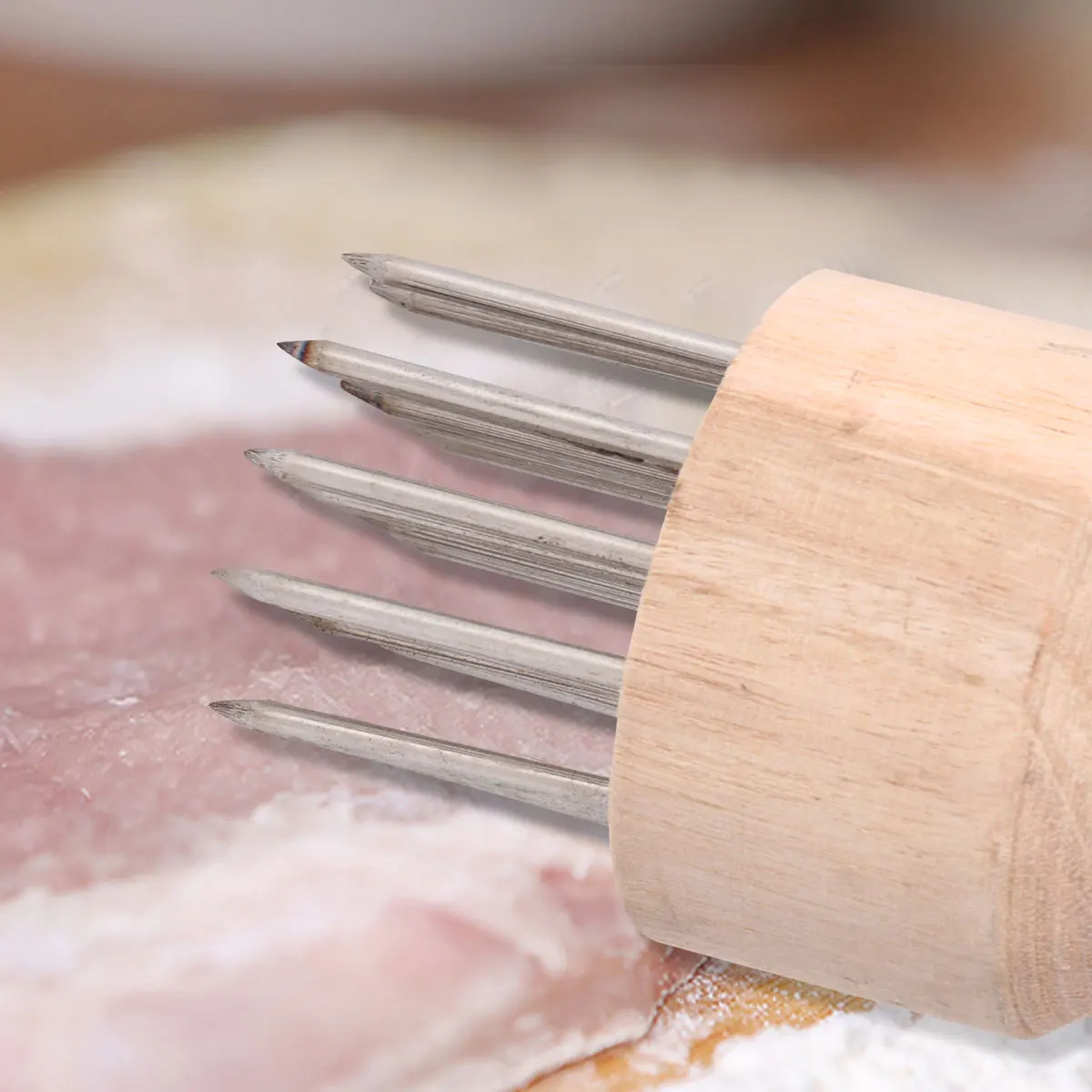 

Meat Tenderizer Mallet Wood Steak Loosening Machine Bamboo Manual Grinder Tool For Beef Chicken Pork Kitchen Utensils Meat Maker