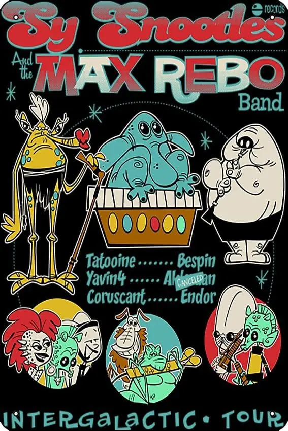 Max Rebo Band T-Shirt Print Metal Tin Sign Plaque Man Cave Wall 8x12 Inch Wall Art Decoration