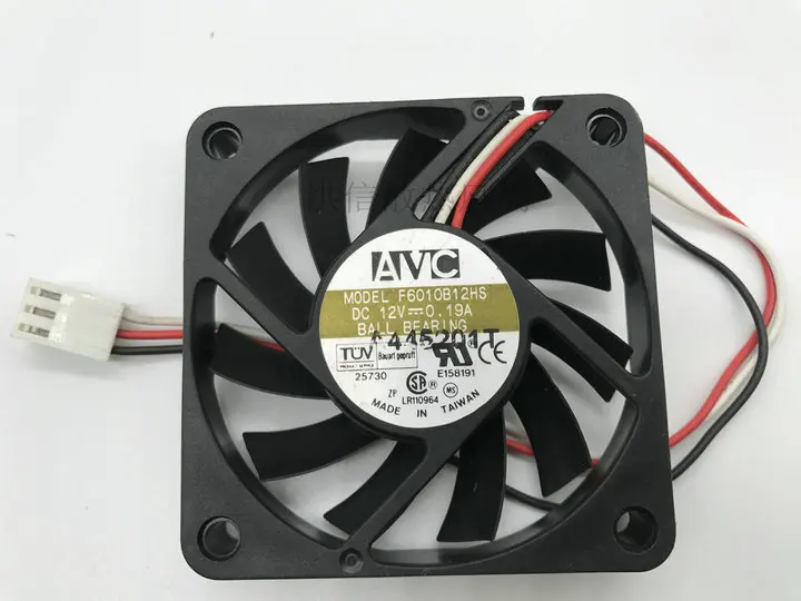 

AVC F6010B12HS DC 12 В 0,19 А 60x60x10 мм 2-проводной 60 мм охлаждающий вентилятор
