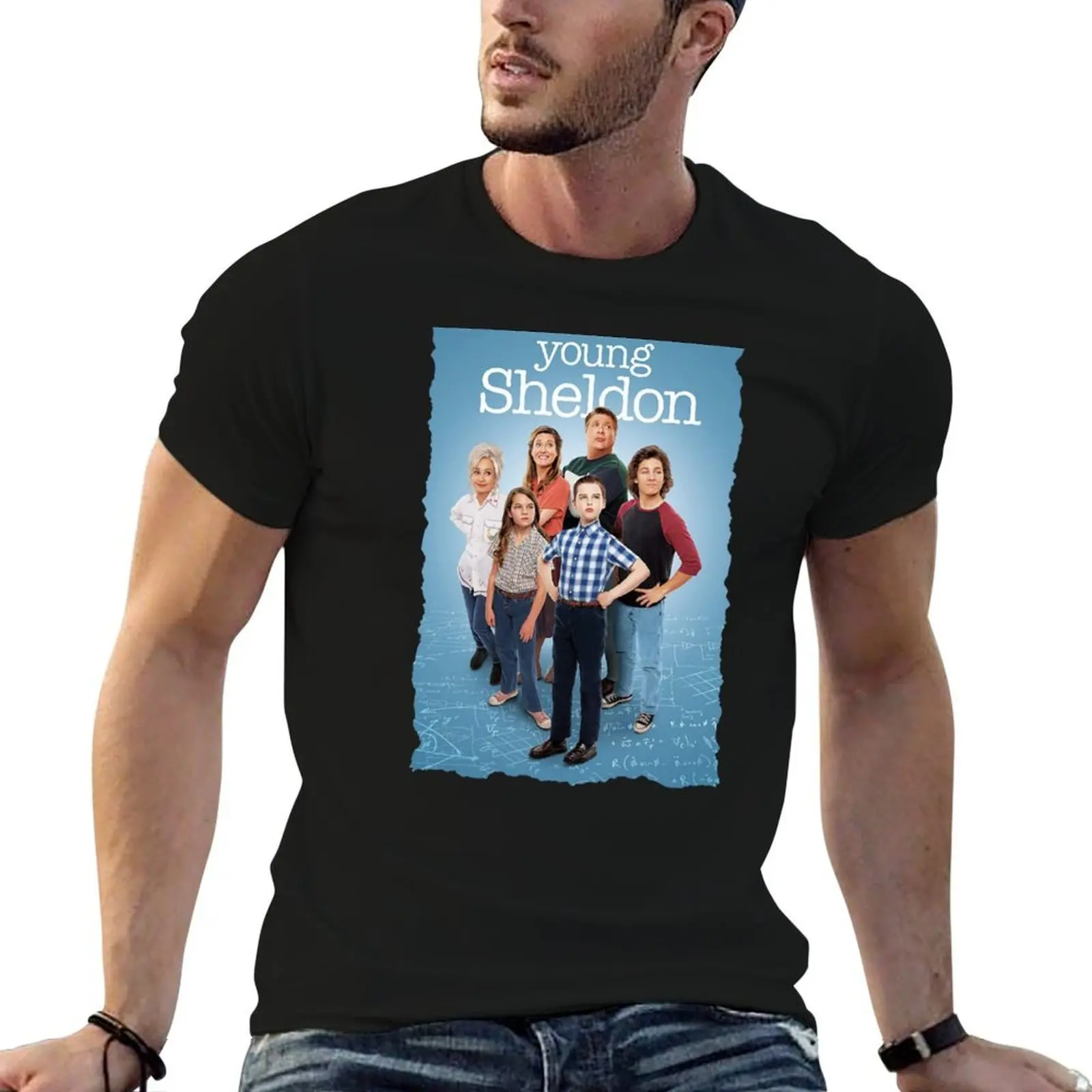

Футболка YOUNG SHELDON, футболка с аниме, черная хлопковая футболка, простая мужская футболка в упаковке
