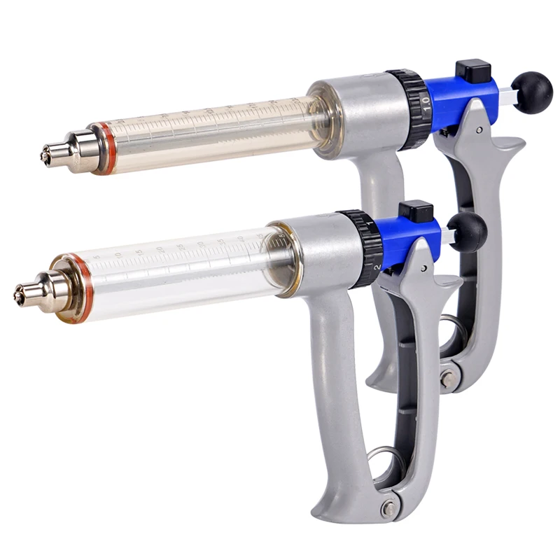25-50ml調整可能な注射器-半自動連続注射器-獣医用牛羊ワクチン注射器-牛用ツール-ランダム針