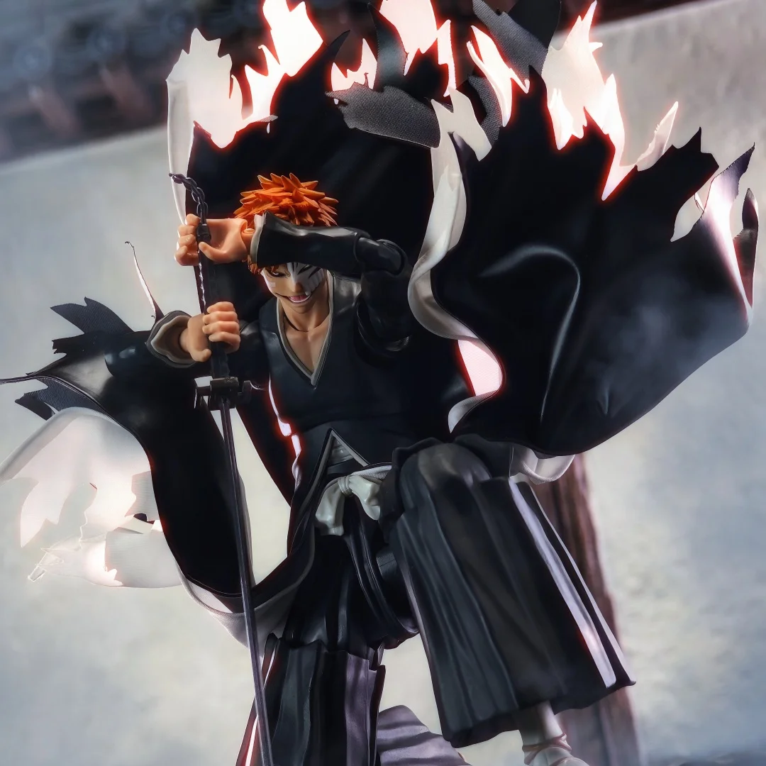 Bleach Shf Anime fait à la main Kurosaki Ichigo l'ourlet de la guerre du sang de mille ans d'une jupe construite en fil de fer convient au jouet 1/12