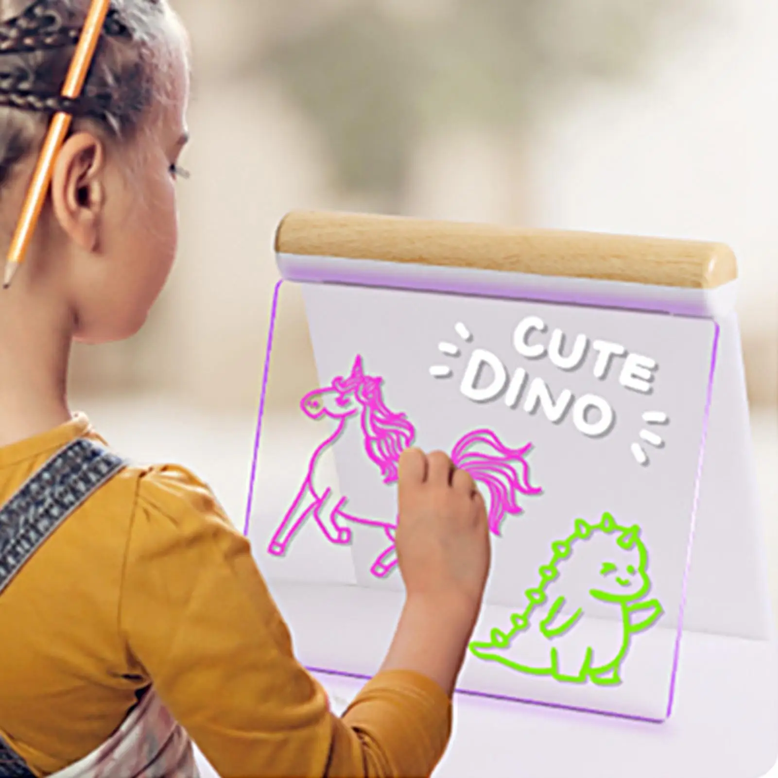 لوحة رسم LED للأطفال 7 ألوان أضواء مسح جاف LED لوحة خربش مستلزمات رسم للأطفال لكتابة تخطيط الملاحظات للأولاد