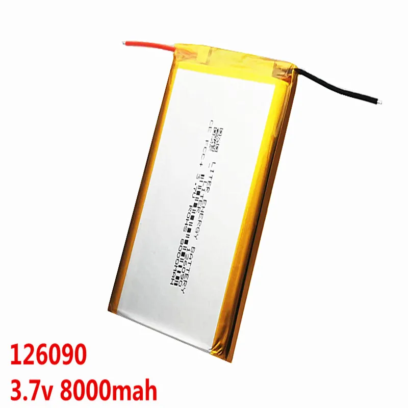 3.7V 8000mah 126090 Li polymer lithium battery Mobile treasure navigation tablet