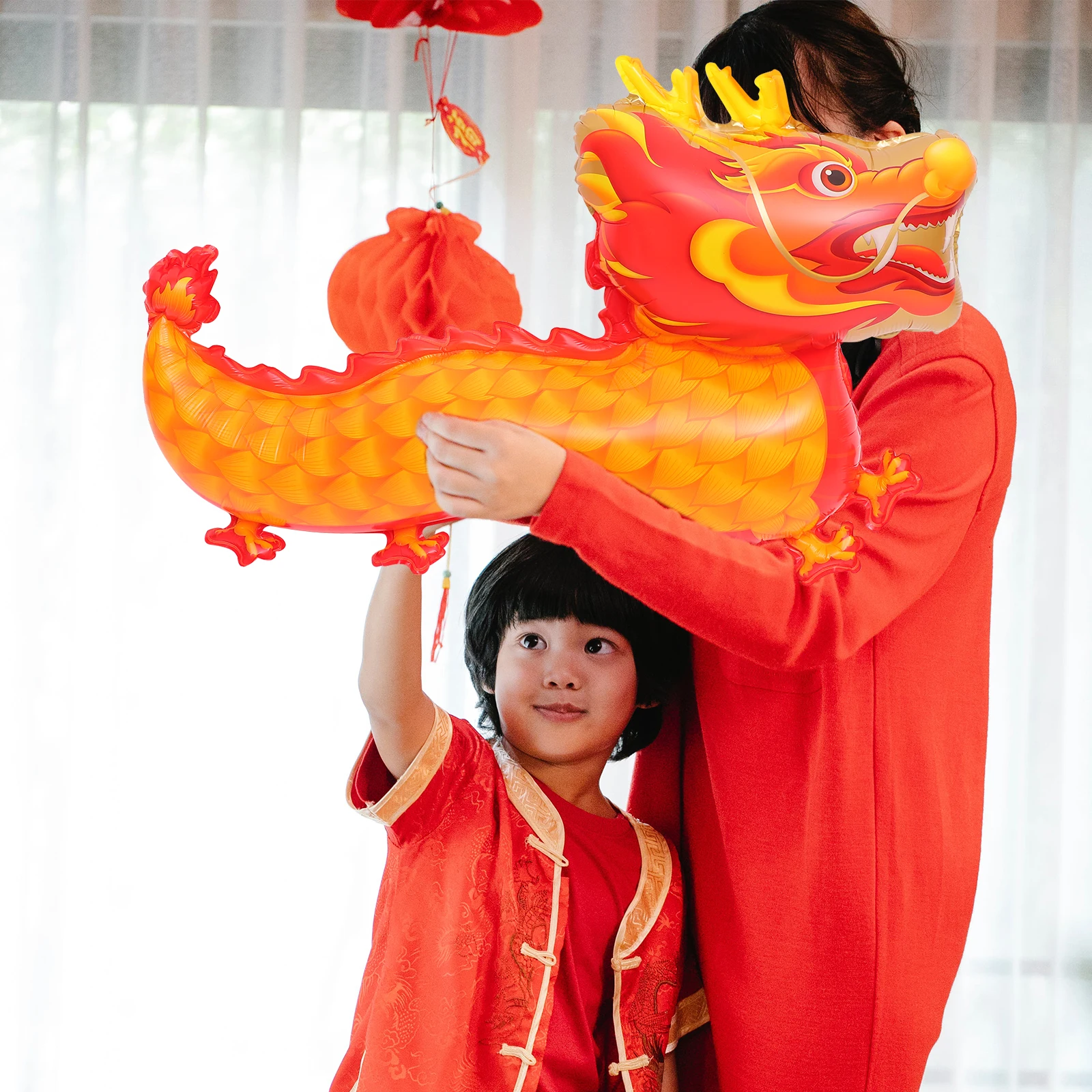 

Zodiac Dragon Lunar New Year Decor Cartoon Party Balloon Wear Resistant Lightweight Spring Festival Balloon