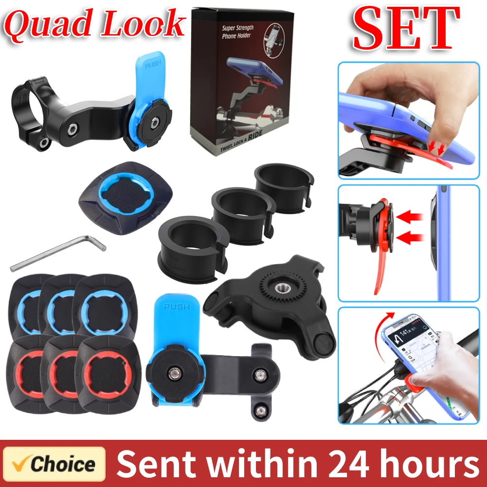 Quad Lock Motorcycle Bike Phone Holder Shock Absorber Phone Bracket Vibration Damper Self Lock Anti-shake MTB Handlebar Holder