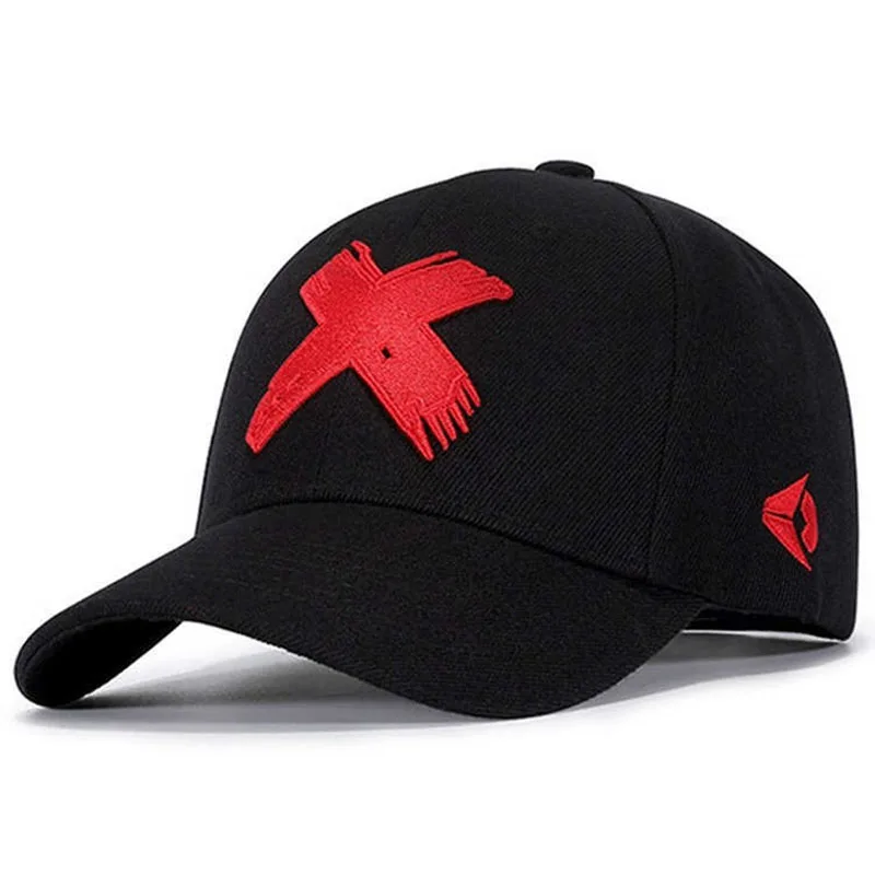 2025 패션 심플 뉴 플랫 챙 모자 X 자수 힙합 스케이트보드 모자 야외 레저 햇빛 가리개 야구 모자 유니섹스
