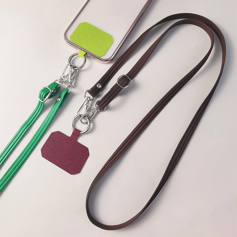 Mobile Phone Lanyard Crossbody High-end Women\'s Leather Chain Long Can Be Adjusted Back Length Hanging Neck  Lanyard for Keys