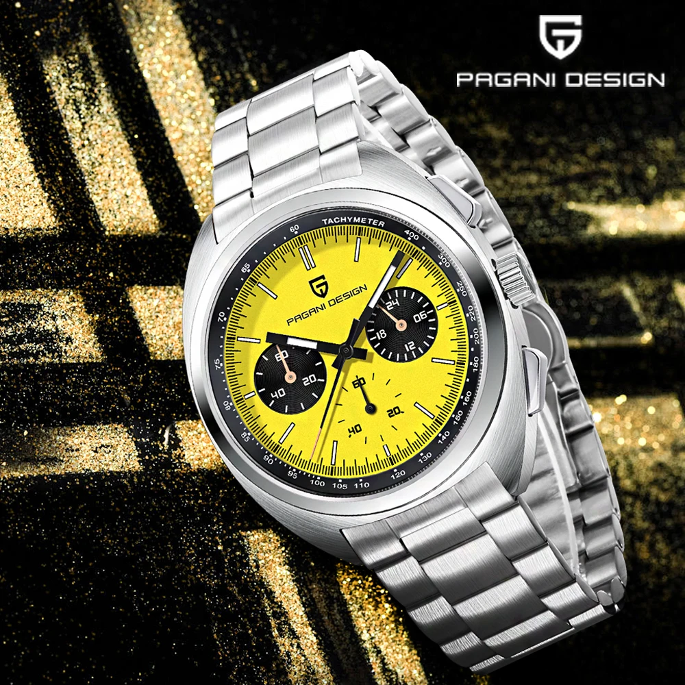 

Мужские часы Pagani Design 2026 с новым циферблатом Panda, роскошные кварцевые часы, спортивный хронограф, топовый бренд, сапфировое стекло, часы для дайвинга, reloj.