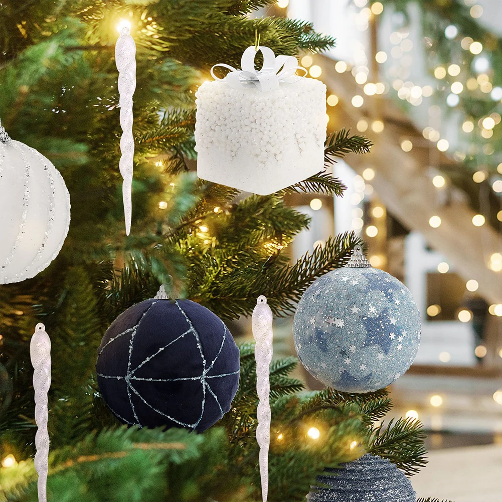 

Christmas Tree Ball Christmas Ball Set 18Pcs Christmas Bulbs Decorative Balls Hanging Rope Ornaments PVC Parties