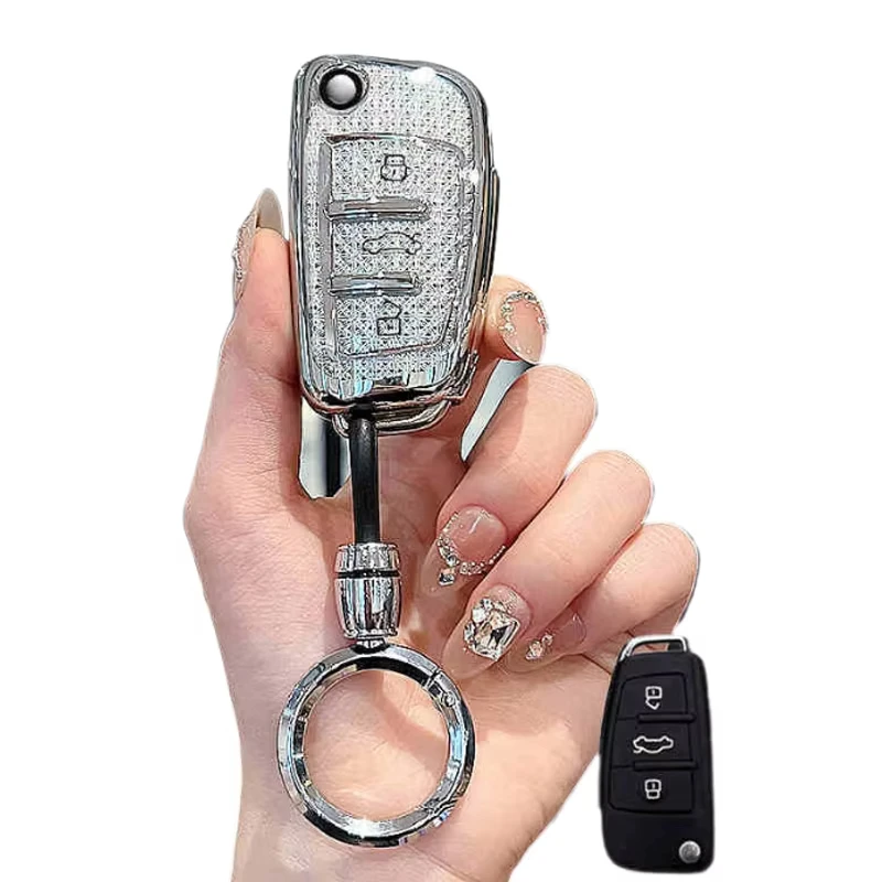 Car Nice Key Case for Audi A1 A3 8P 8L A4 A5 B6 B7 A6 A7 C5 C6 4F Q3 Q5 Q7 Q8 TT S3 S4 S6 RS Remote Flip Folding Key Case Cover view 5