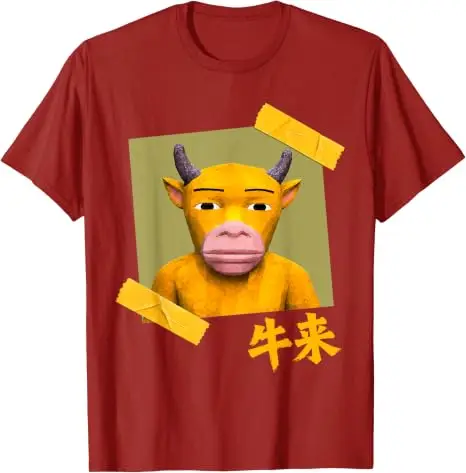 Lustiges NIU Lai Chinesisches Kuh-Internet-Humor-Meme Gen Z T-Shirt Y2k-Kunst NIU Lai Moo Niedliches Weiches Baumwoll-T-Shirt Streetwear-Tee – Detail 6