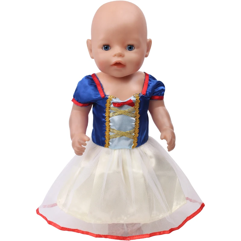 43 cm Reborn Baby Doll Elsa Blue Dress American Ours & Generation Kid Toys 18-calowe lalki dla dziewczynek Cosplay Queen Anna Costume Clothes