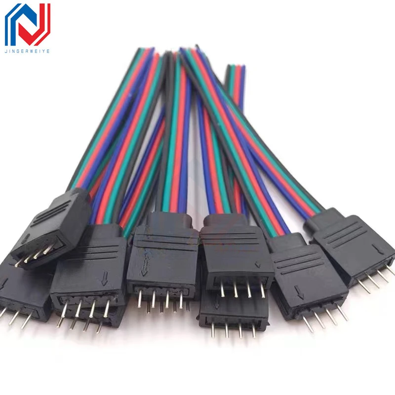 RGB 4Pin Connector Adapter Small 4P Needle Male & Female Plug Socket RGB Connectors for 3528 5050 RGB LED Strip Lights - Image 3