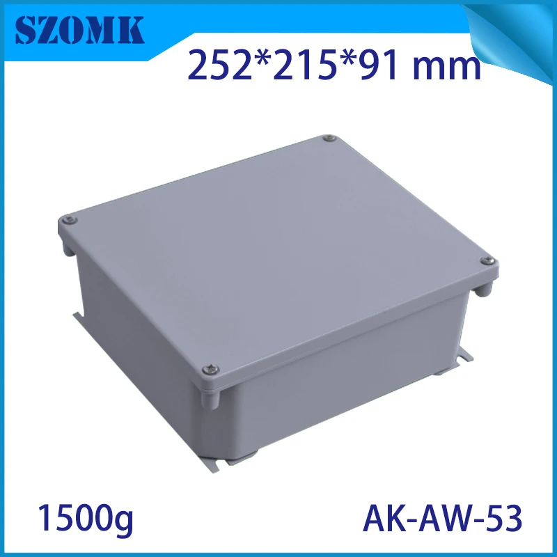 Die Cast Extruded Aluminum Enclosures PCB Instrument Electronic Project Box Aluminum Waterproof Distribution Case 252x215x91mm