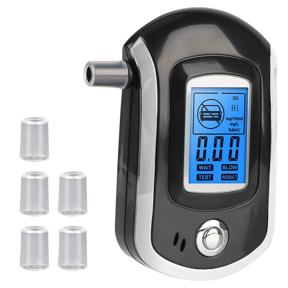 Mini AT6000 Digital Breath Alcohol Tester LCD Screen Breath Drunk Driving Analyzer Professional