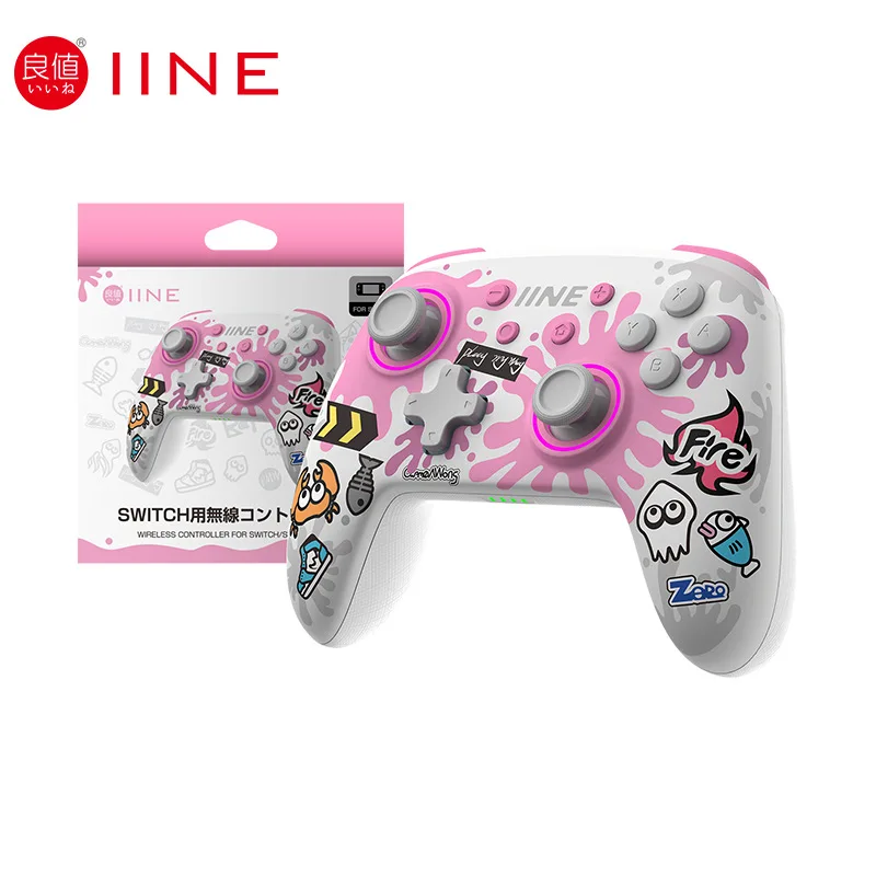 Imagem -02 - Iine Splatoon Exclusivo Controlador sem Fio Wake up Suporte Nfc Amiibo Compatível para Interruptor Interruptor Lite Interruptor Oled Gamepad Novo